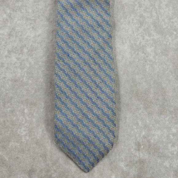 Robert Talbott Blue Orange Weave Geometric Repp Stripe Silk Men's Neck Tie - Picture 1 of 6